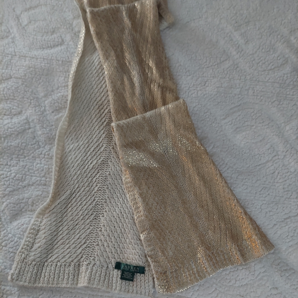Lauren Ralph Lauren Metallic Cream Scarf